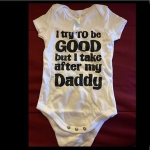 Brand new, never worn I Try To Be Good Novelty Infant One-piece